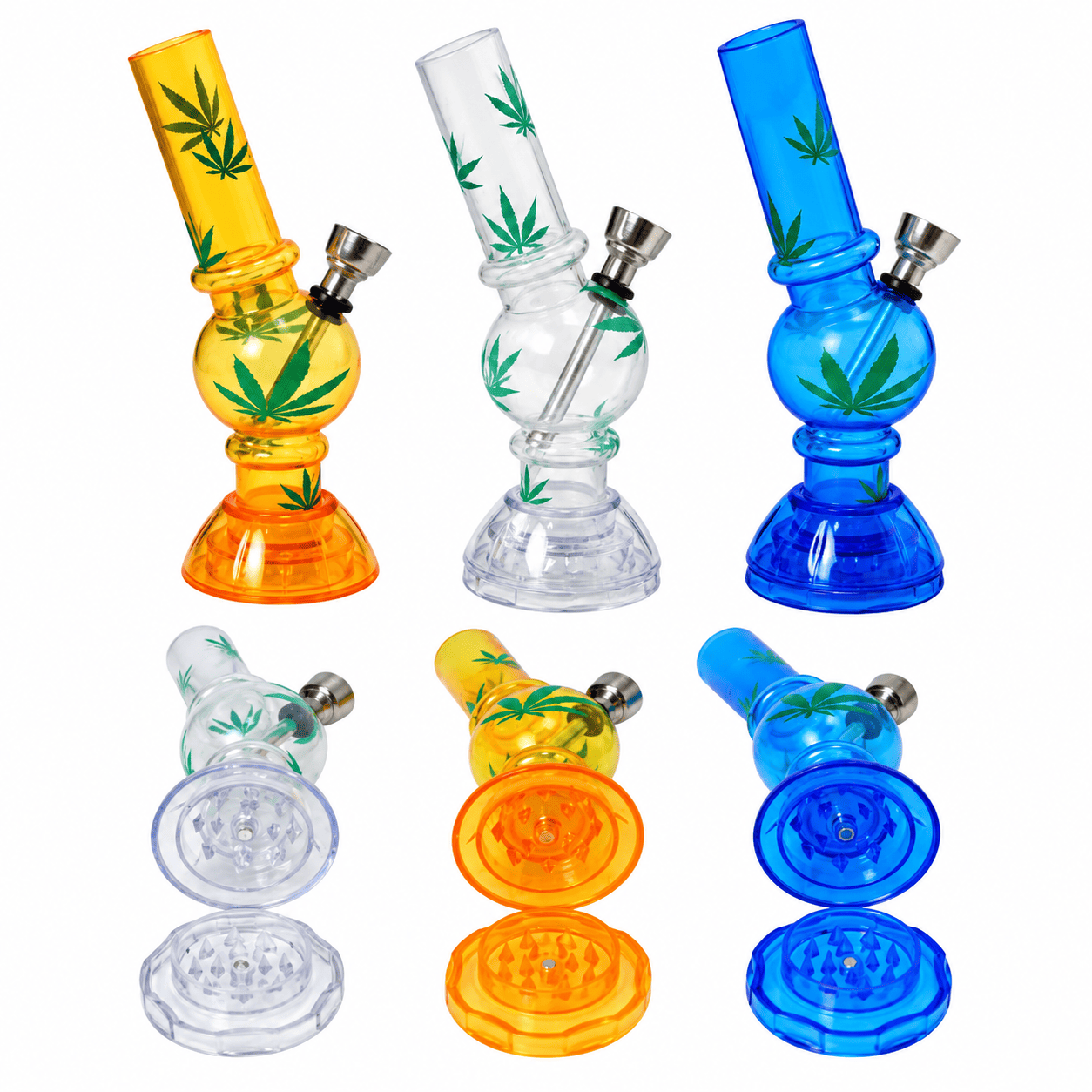 BONG MINI ACRILICO CON GRINDER 16CM