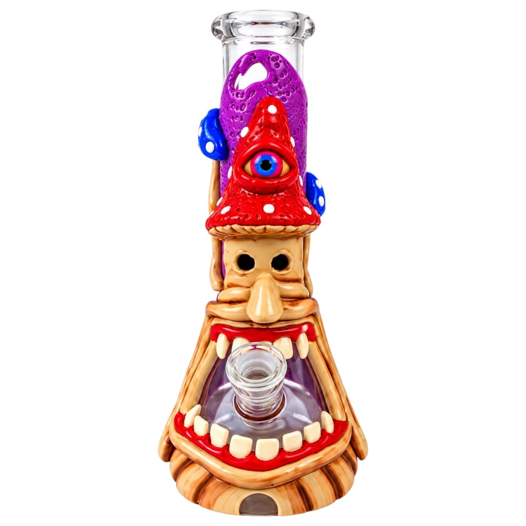 BONG VIDRIO Y RESINA DISEÑO HONGO 25 CM