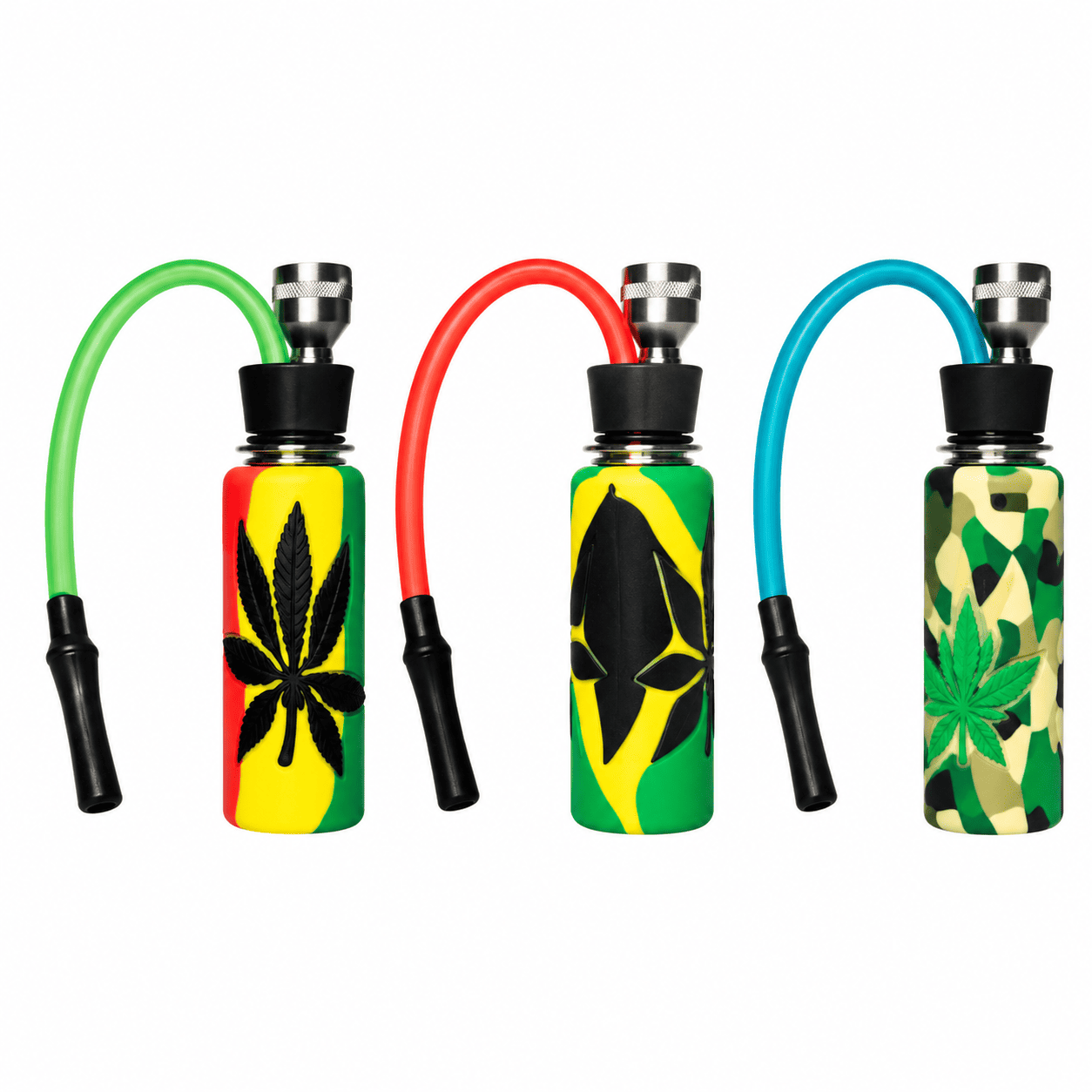 BONG VIDRIO TIPO BOTELLA CON PROTECTOR 12CM