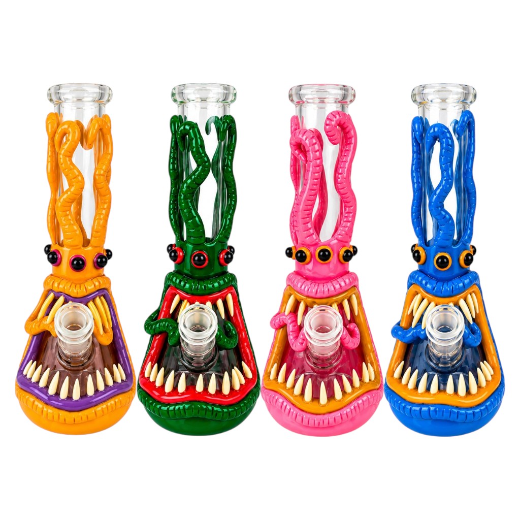 BONG VIDRIO Y RESINA DISEÑO CALAMAR 25 CM
