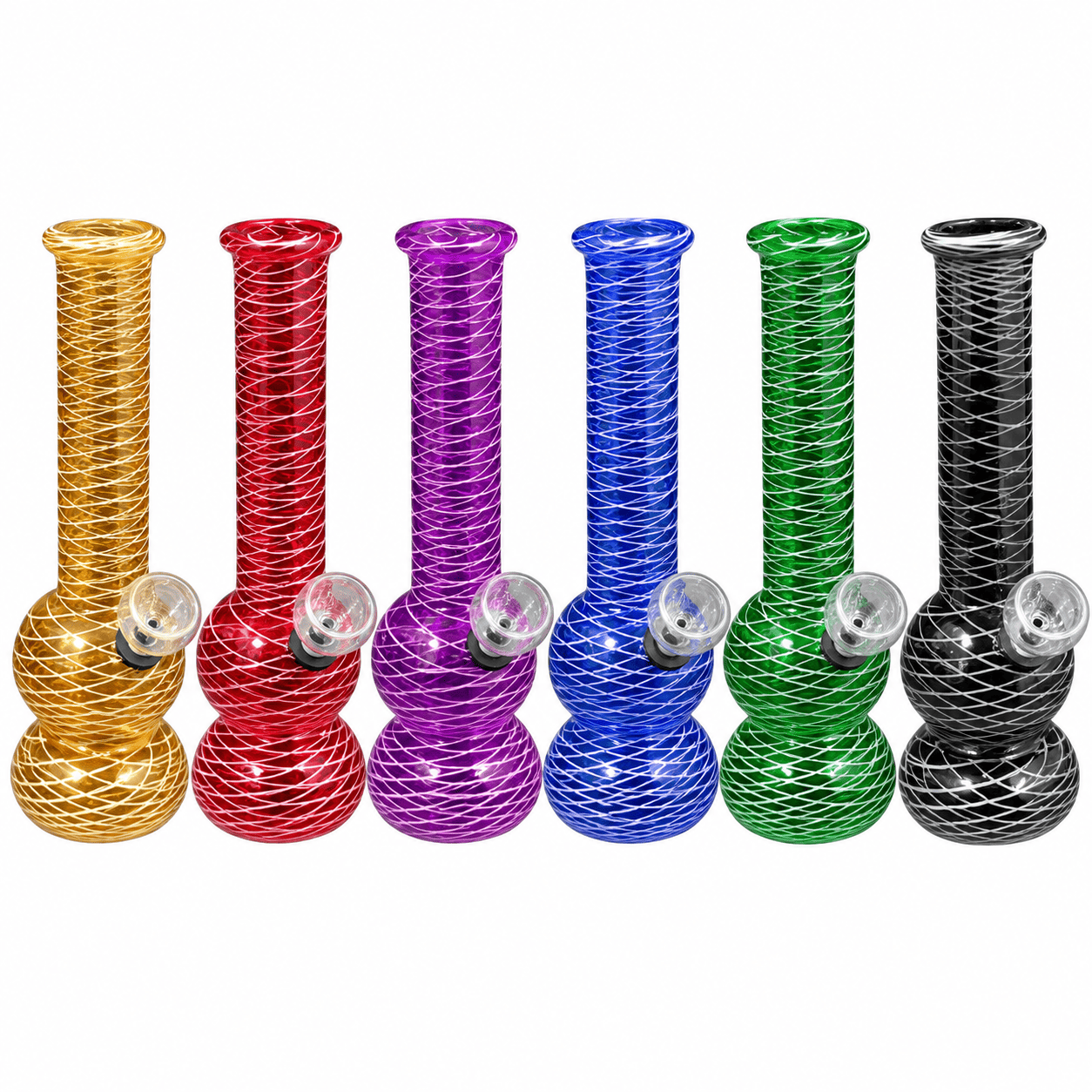 BONG VIDRIO DISEÑO RAYADO 25CM